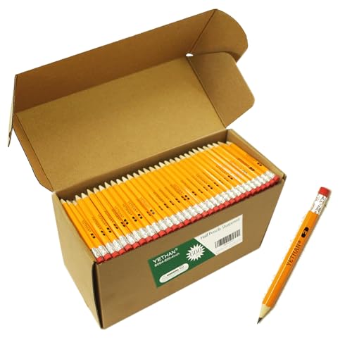YETHAN 600Pcs Golf Pencils with Eraser Tops,Hexagon Half Wooden pencils, Pre Sharpened 2# HB Golf Back to School Office 4" Mini 600 count/Box - Image 1