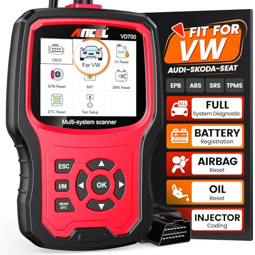Ancel ANCEL VD700 OBD2 Diagnostic Code Reader Scan Tool Fit for Volkswagen Audi VW Skoda Seat, All Functions OBD11 Scanner for VAG Vehicles with Battery Registration EPB Reset (Upgraded VD500) - Image 1