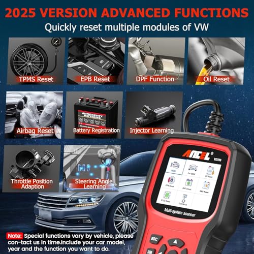 Ancel ANCEL VD700 OBD2 Diagnostic Code Reader Scan Tool Fit for Volkswagen Audi VW Skoda Seat, All Functions OBD11 Scanner for VAG Vehicles with Battery Registration EPB Reset (Upgraded VD500) - Image 2