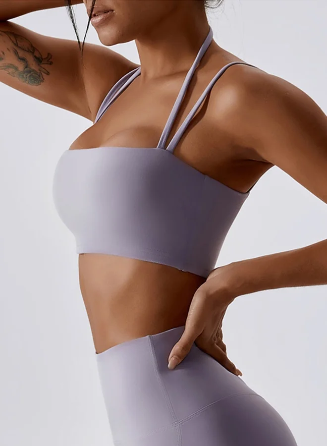 KAWN.YOGA Womens Sports Bra - Padded Low Impact Workout Yoga Bra with Removable Built in Bra