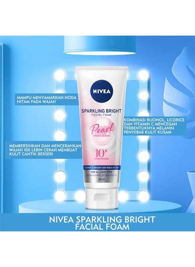 نيفيا Sparkling Bright Facial Foam Pearl Micro Serum 100ML - Image 2