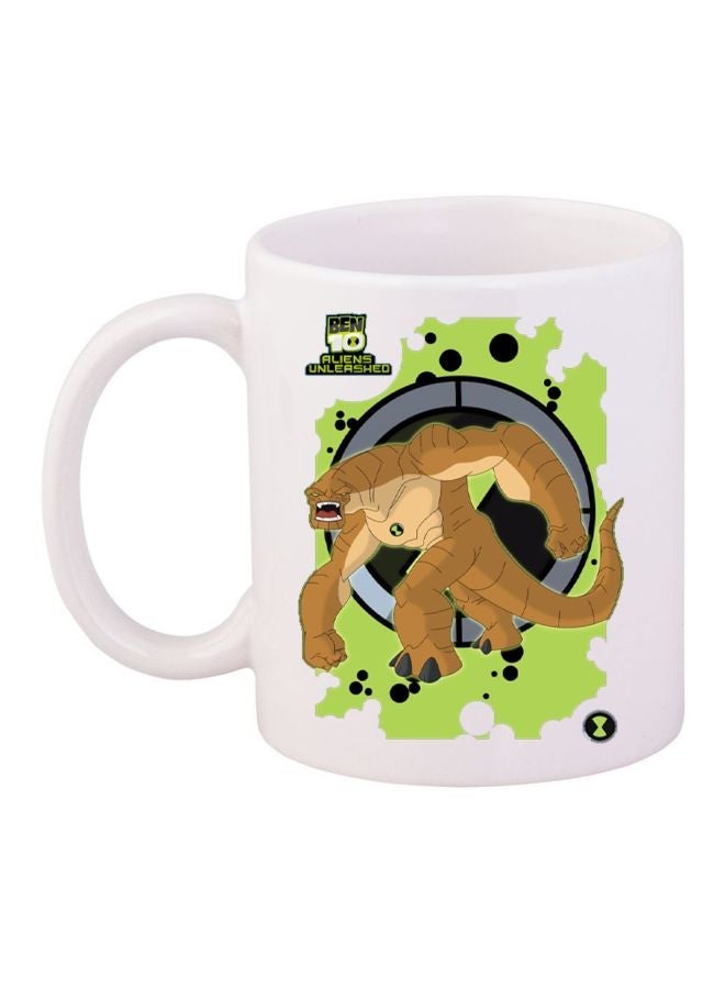 RYN Humungosaur Printed Coffee Mug White/Green/Brown 11ounce