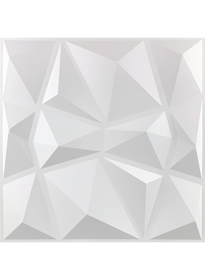 SAGREENY 10 Pack 3D Decorative 3D Wall Panels In Diamond Design 12 Inch X12 Inch Matt White Suitable For Living Room Bedroom Kitchen Room Tv Backdrop Sofa Background Basement Walls Feature Walls Etc - Image 1