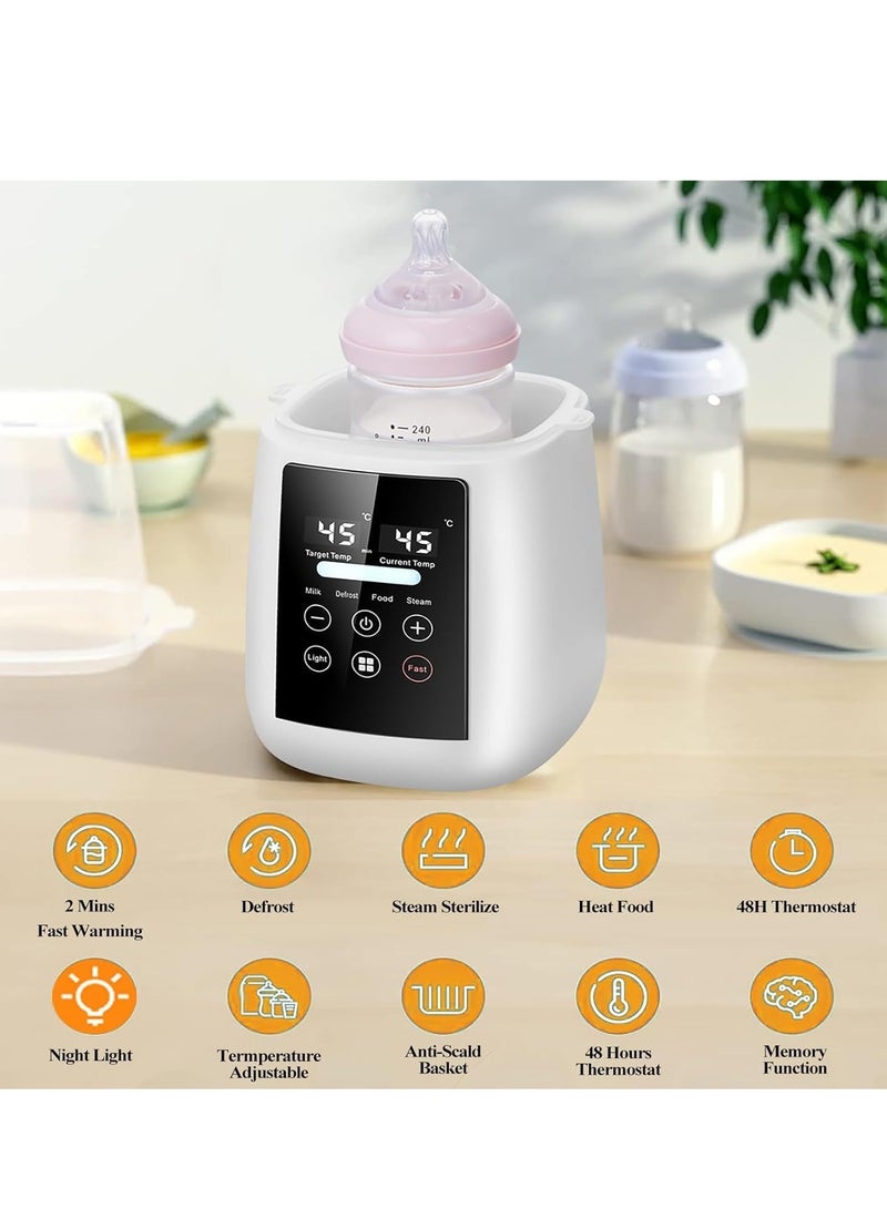 0TO1 TECH Baby Bottle Warmer, Fast Baby Milk Warmer with Accurate Temperature Control for Breastmilk or Formula,Breastmilk Warmer, 48H Thermostat, with Defrost, Night Light, Heat Baby Food Jars Function - Image 2