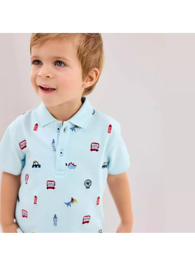 Boys Summer Short Sleeve Shorts Two-piece Set - Image 3