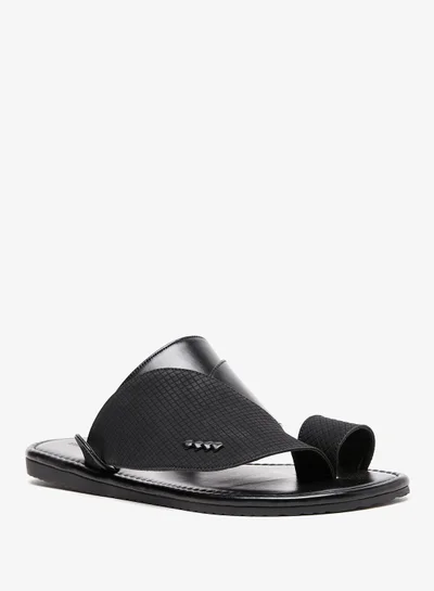 shoexpress Textured Slip On Arabic Sandals with Toe Cover Detail Ramadan Collection
