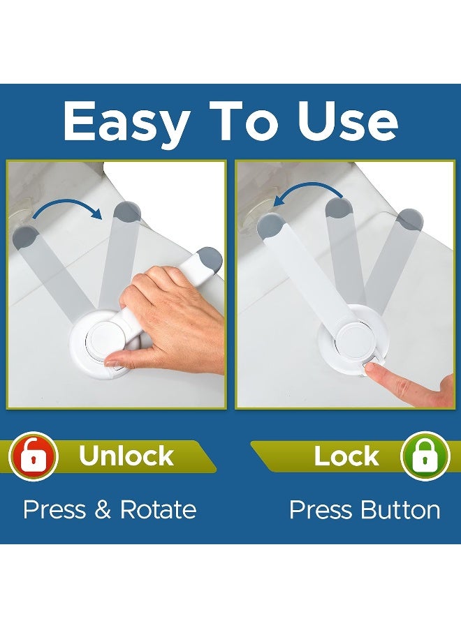 Wappa Baby Baby Toilet Lock by Wappa Baby - 9"L x 4"W - Ideal Baby Proof Toilet Lid Lock - No Tools Needed Easy Installation with 3M Adhesive - Top Safety Toilet Seat Lock - Fits Most Toilets - White (1 Pack) - Image 3