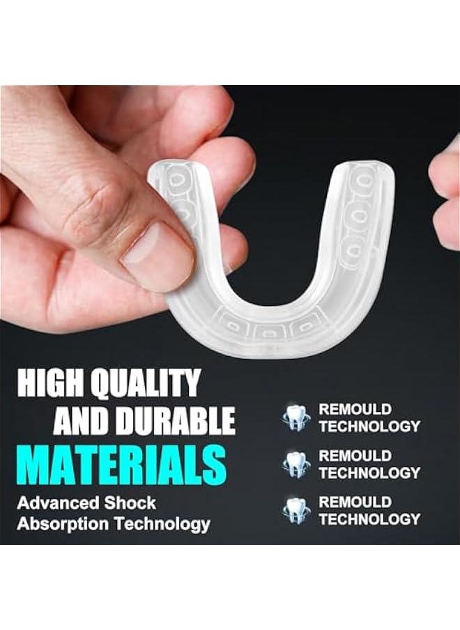Gonice 2PCS Gum Shield Adult, Mouthguard Slim Fit, Shock Relief Sports Premium Adult Mouth Guard, Gum Shield for Jaw Protection in Contact Sports for Boxing Rugby Judo Karate Hockey and All Contact Sports  - Image 3