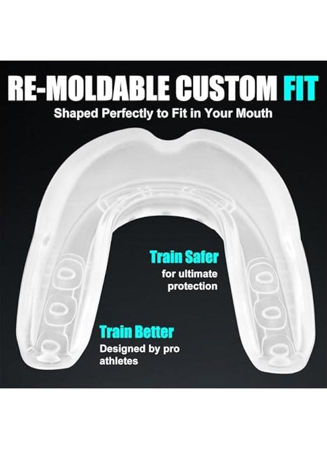 Gonice 2PCS Gum Shield Adult, Mouthguard Slim Fit, Shock Relief Sports Premium Adult Mouth Guard, Gum Shield for Jaw Protection in Contact Sports for Boxing Rugby Judo Karate Hockey and All Contact Sports  - Image 5