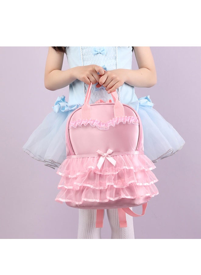 Children's Lace Princess Backpack, Sweet Cute Kindergarten Schoolbag for Girls, Travel Bag Ballet Bag with Adjustable Shoulder Straps - Image 2