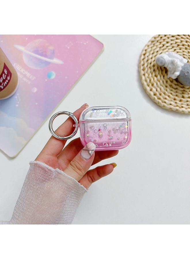 Raxoom Case Cover For AirPods Pro 2 Transparent Glitter Bluetooth Earphone Protective Case Pink