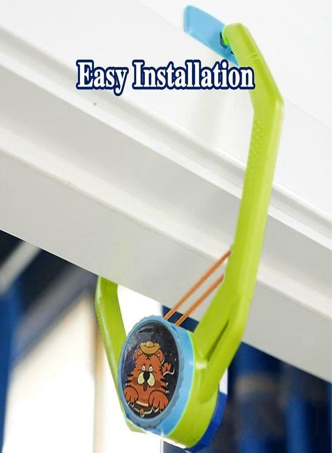 MANVI مدرب تنس طاولة للأطفال، جهاز تدريب معلق على الحائط مع 4 كرات ومضربين لتنس الطاولة، جهاز تدريب ذاتي داخلي معلق لتنس الطاولة للأطفال من الأولاد والبنات - Image 3