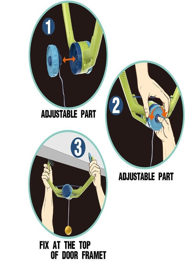 MANVI مدرب تنس طاولة للأطفال، جهاز تدريب معلق على الحائط مع 4 كرات ومضربين لتنس الطاولة، جهاز تدريب ذاتي داخلي معلق لتنس الطاولة للأطفال من الأولاد والبنات - Image 4