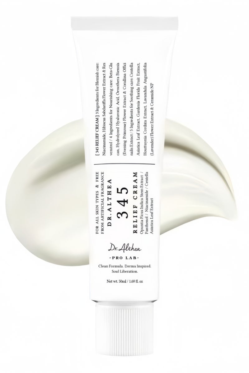Dr.althea 345 Relief Cream | Daily Face Moisturizer | Blemish Relief Care | Soothing Recovery & Moisture with Niacinamide, Panthenol | Korean Vegan Skin Care for All Skin Types | 1.69 Fl Oz - Image 1
