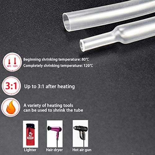 OLIREXD Heat Shrink Tubes, Dual Wall Heat Shrink Tubing 3:1 Ratio Heat Activated Adhesive Glue Lined Marine Shrink Tube Cable Sleeving Wrap Protector Transparent 4Ft Dia(3/4” (19.1mm)) - Image 4