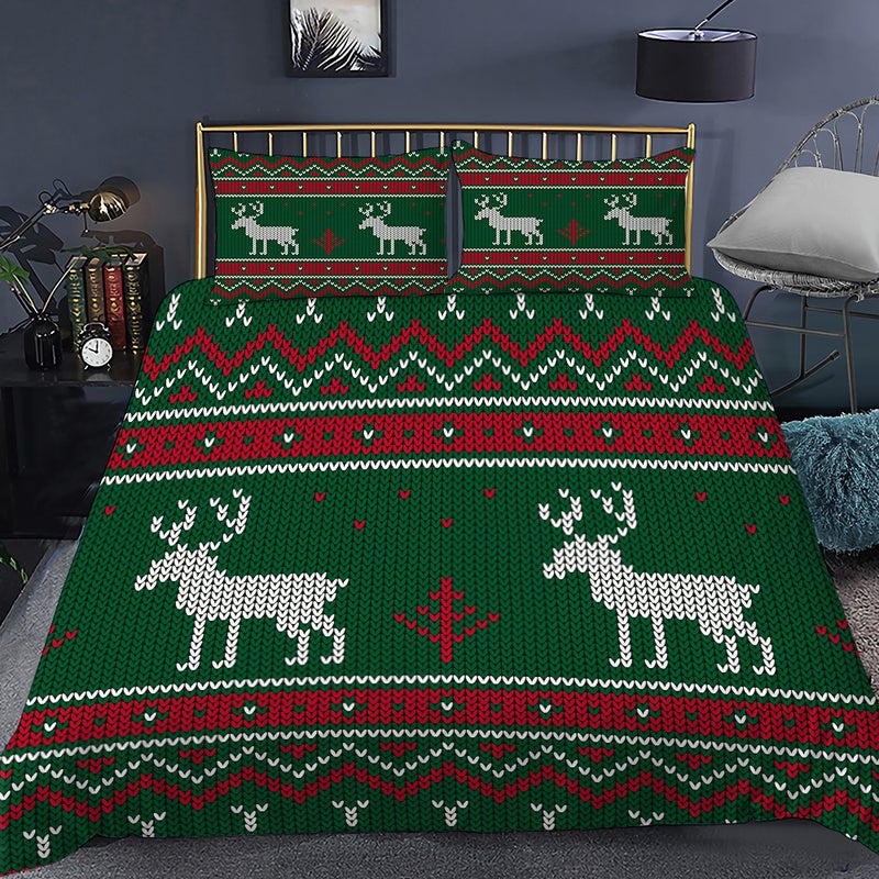 Bedding Three-Piece Christmas Series 3D Digital Printing Polyester Brushed Quilt Cover Bed Sheet One-Piece Delivery - Image 5