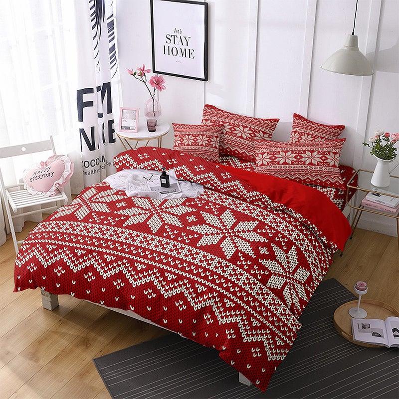 Bedding Three-Piece Christmas Series 3D Digital Printing Polyester Brushed Quilt Cover Bed Sheet One-Piece Delivery - Image 3
