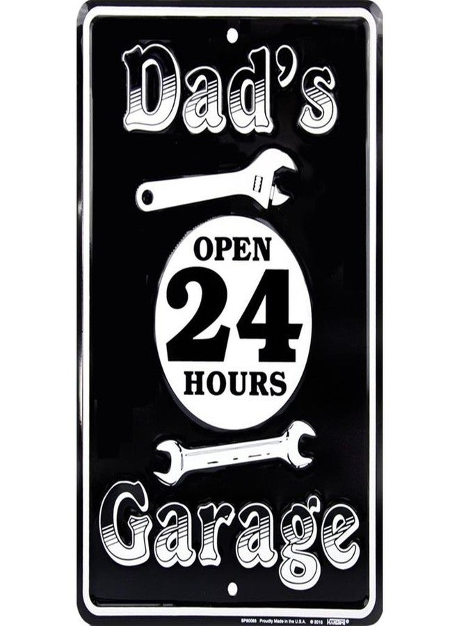 Signs 4 Fun Decorative Parking Sign | Dad's Garage | 8” x 12” | Embossed Aluminum Sign | Made in the USA | SPSAG3