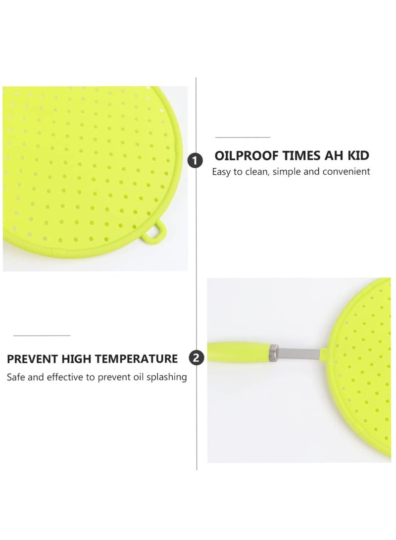 Nonstick Cooking Splatter Screen Silicone Pot Lid Grease Guard for Frying Pan Green - Image 2