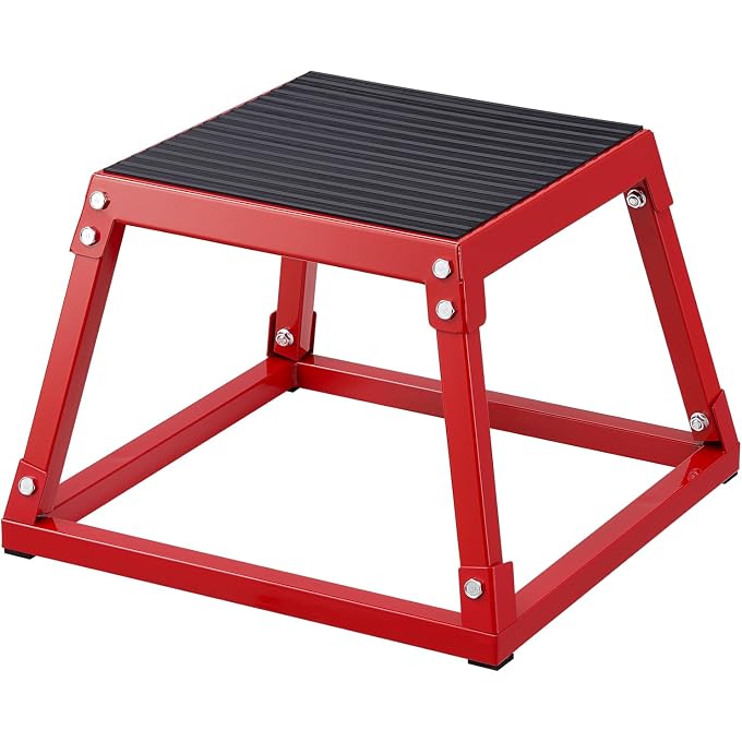 VEVOR PLYOMETRIC JUMP BOX, 12 INCH PLYO BOX, STEEL PLYOMETRIC PLATFORM AND JUMPING AGILITY BOX, ANTI-SLIP FITNESS EXERCISE STEP UP BOX FOR HOME GYM TRAINING, CONDITIONING STRENGTH TRAINING - Image 3