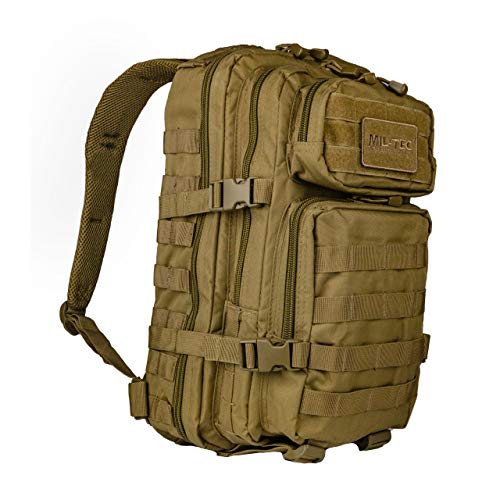 Mil-Tec Unisex Assault Pack - Rugged Durable Lightweight Ergonomic Versatile Tactical Outdoor Camping Hiking Backpack with Adjustable Padded Shoulder Straps & MOLLE Loops, Coyote, 20L - Image 1