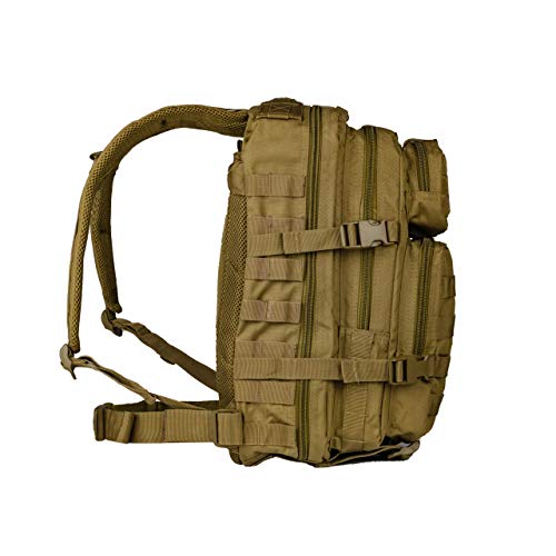 Mil-Tec Unisex Assault Pack - Rugged Durable Lightweight Ergonomic Versatile Tactical Outdoor Camping Hiking Backpack with Adjustable Padded Shoulder Straps & MOLLE Loops, Coyote, 20L - Image 4