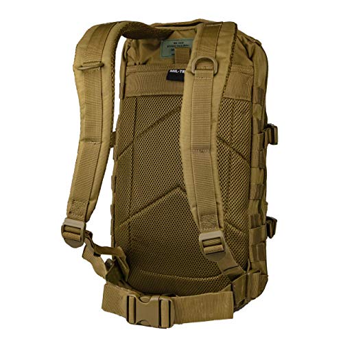 Mil-Tec Unisex Assault Pack - Rugged Durable Lightweight Ergonomic Versatile Tactical Outdoor Camping Hiking Backpack with Adjustable Padded Shoulder Straps & MOLLE Loops, Coyote, 20L - Image 5