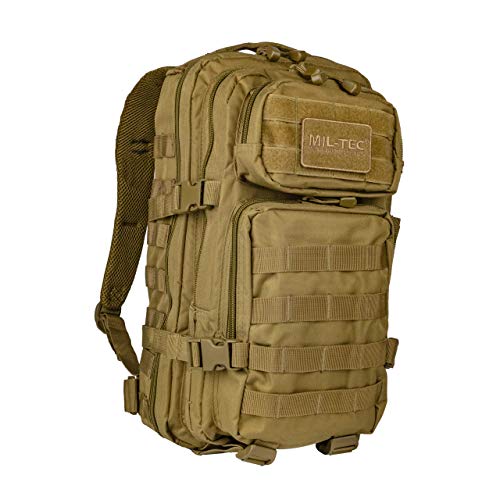 Mil-Tec Unisex Assault Pack - Rugged Durable Lightweight Ergonomic Versatile Tactical Outdoor Camping Hiking Backpack with Adjustable Padded Shoulder Straps & MOLLE Loops, Coyote, 20L - Image 3