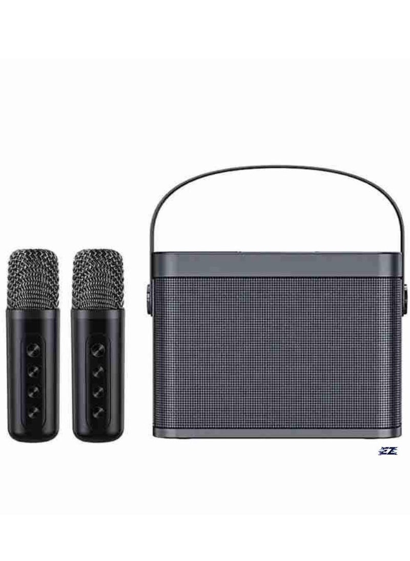 ELTRAZONE Karaoke Machine with 2 Wireless Microphones – Portable 60W Bluetooth Speaker for Adults & Kids, Perfect for Parties, Events, Weddings, Meetings, & Home Entertainment – Black - Image 1