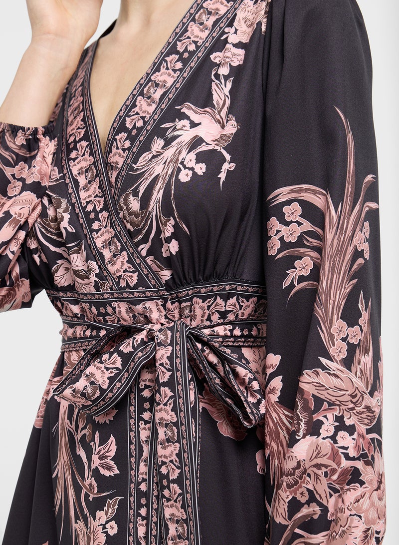 ELLA Floral Print Wrap Dress - Image 3