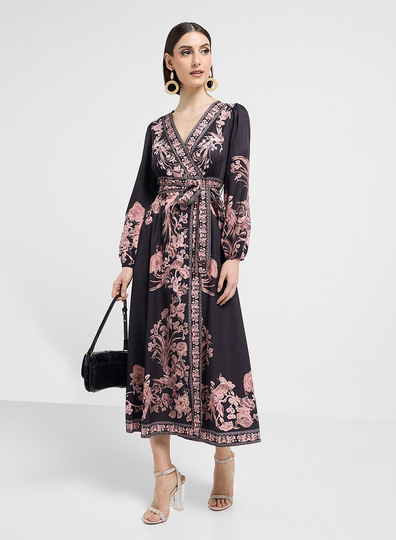 ELLA Floral Print Wrap Dress - Image 4