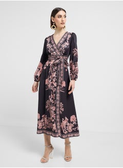 ELLA Printed Wrap Dress  - Image 1