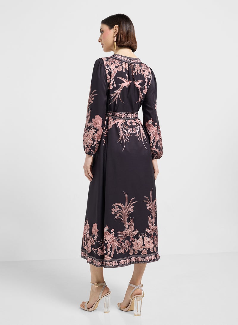 ELLA Floral Print Wrap Dress - Image 2