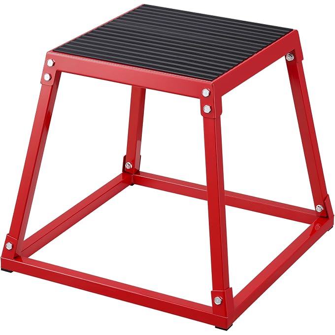 VEVOR PLYOMETRIC JUMP BOX, 18 INCH PLYO BOX, STEEL PLYOMETRIC PLATFORM AND JUMPING AGILITY BOX, ANTI-SLIP FITNESS EXERCISE STEP UP BOX FOR HOME GYM TRAINING, CONDITIONING STRENGTH TRAINING - Image 4