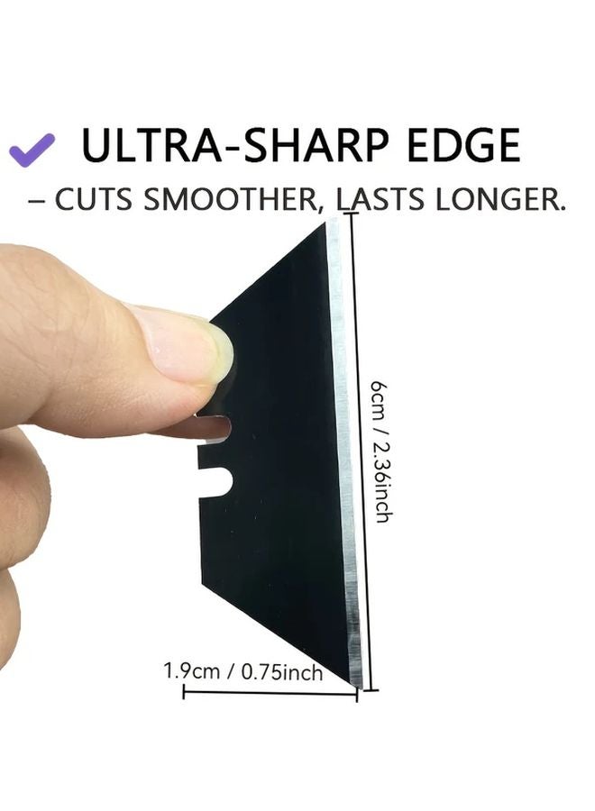 Heavy Duty Trapezoid Blades 20 Pieces Ultra Sharp Rust Proof Manual Retractable Design - Image 3