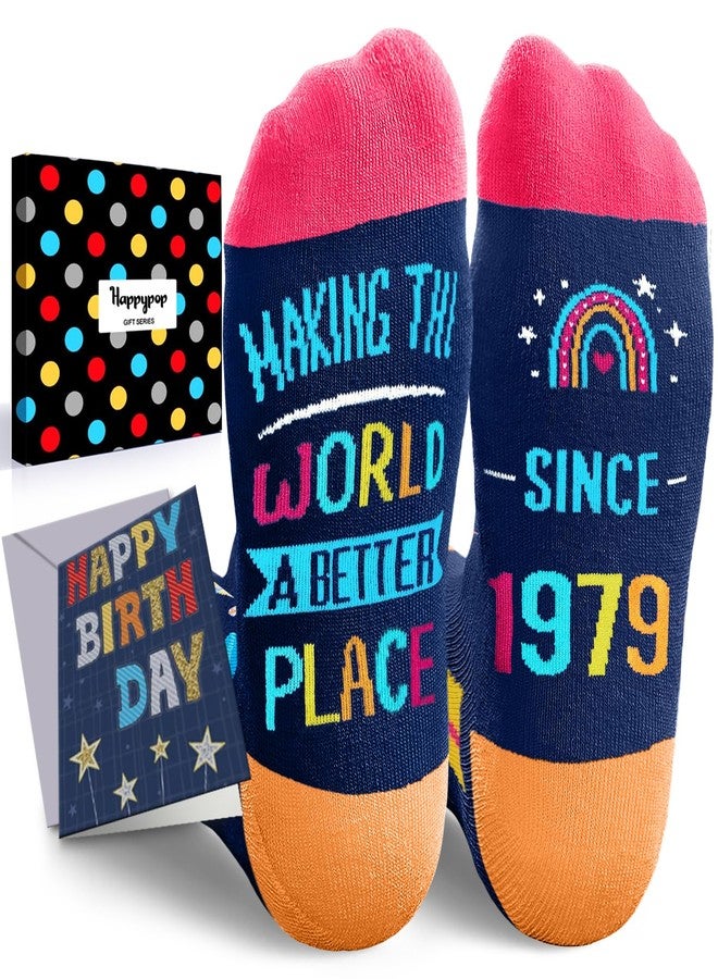 Happy Pop HAPPYPOP 1979 Birthday Gifts Ideas - Socks for 46 Year Old Man Woman, 46th Birthday Gifts with Cards for Him Her - Image 1