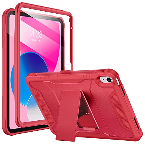 Soke Case for iPad A16 11th Generation 11inch 2025 iPad 10th Generation 109inch 2022 with Builtin Screen Protector and Kickstand Rugged Full Body Protective Cover Burgundy Red - Image 1