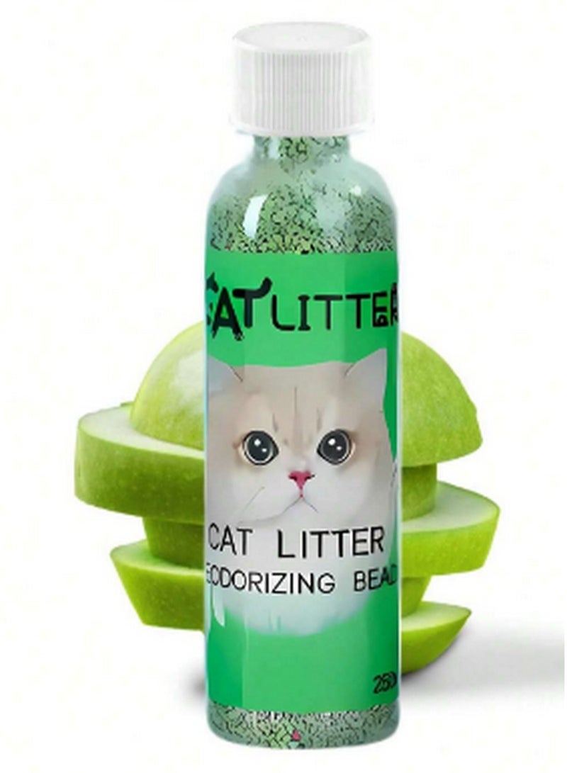Cat Litter Deodorizing Beads - Green Apple Scented Formula for Freshness & Odor Control (250ml)