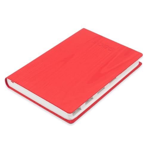 Kitabby - Linen Series | 2026 New Year Diary & Planner with Pen | A5 Size | One-Day-to-a-Page with Thumb-Cut Indexes | 424 pages | Satin Fabric Cover Material with Moiré Pattern | (Red) - Image 4