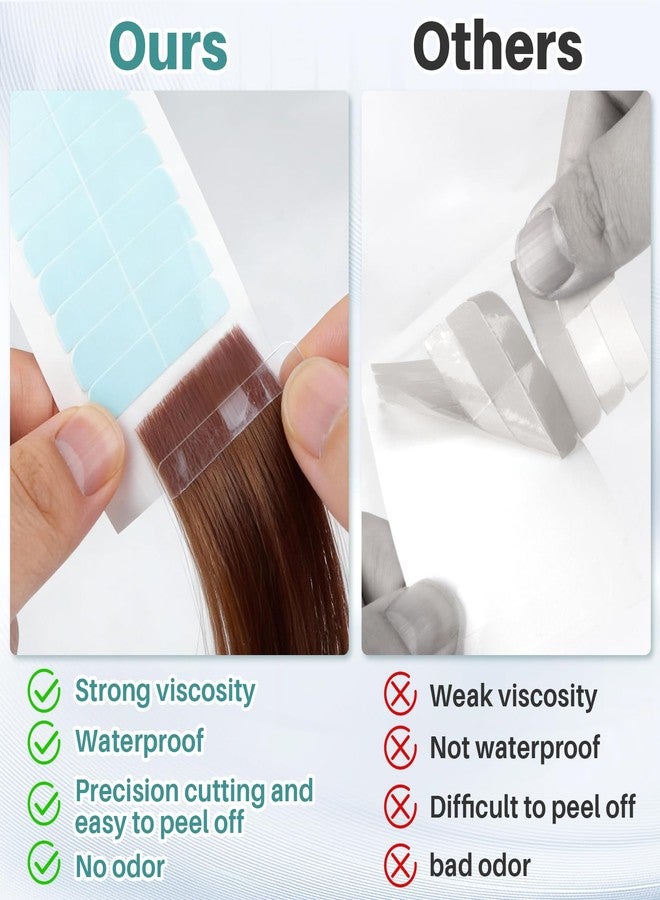 RAQEHO 144Tabs Hair Extension Tape - Strong Hold Invisible Hair Tape Replacement for Tape in Extensions, Ultra Thin Toupee Tape for Wig, Waterproof Adhesive Secure Hair Extension Tools for Tape Ins - Image 4