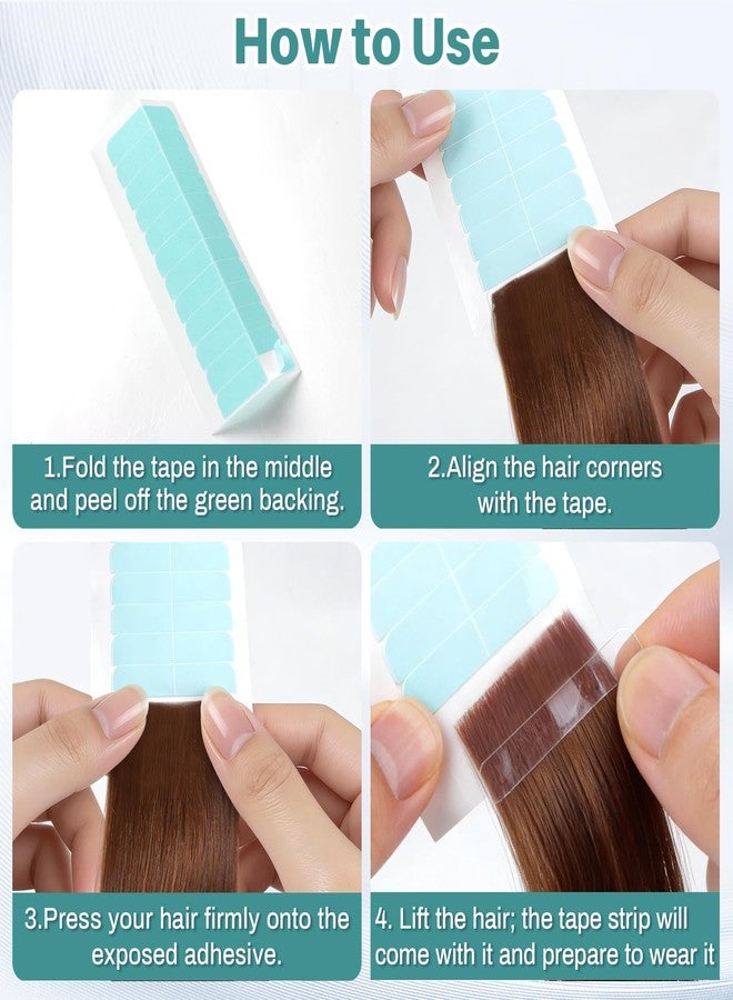 RAQEHO 144Tabs Hair Extension Tape - Strong Hold Invisible Hair Tape Replacement for Tape in Extensions, Ultra Thin Toupee Tape for Wig, Waterproof Adhesive Secure Hair Extension Tools for Tape Ins - Image 5
