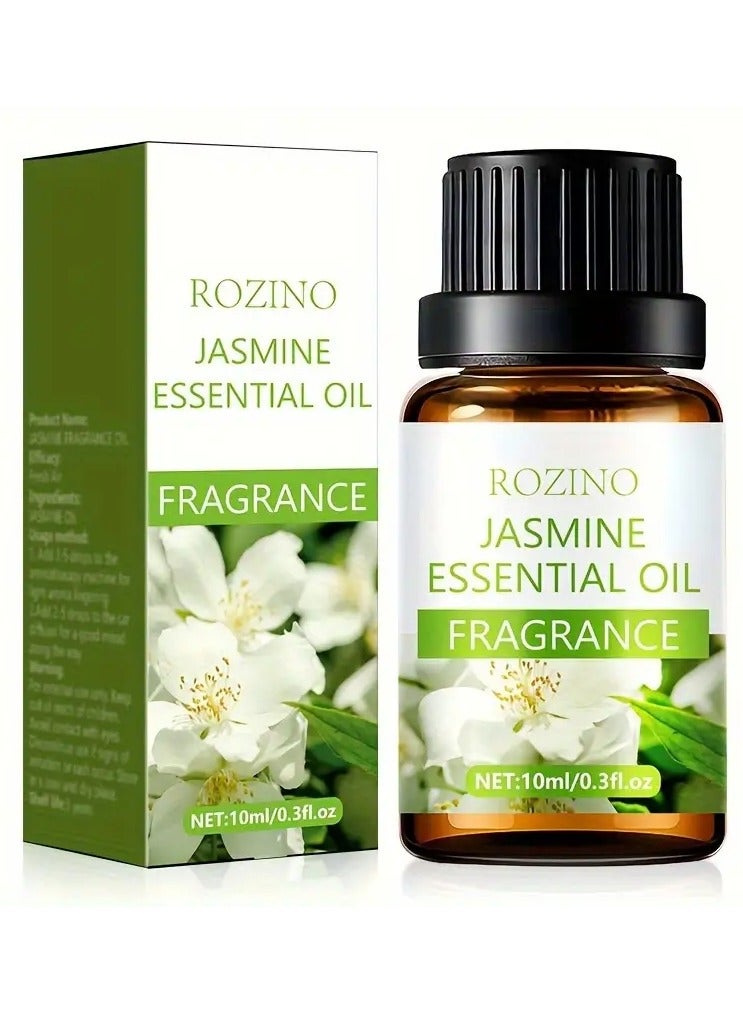 Rozino 10ml Jasmine Fragrance Oil - Essential Oil For Diffuser, Humidifier, Candle Making, Soap Scents And Bath, Perfume Oil - Image 1