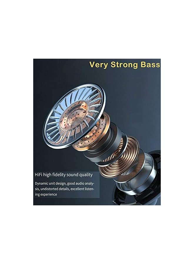 LINJIE سماعات أذن لاسلكية بتقنية البلوتوث 5.1 متوافقة مع هاتف Samsung Galaxy M10 Ipx7 سماعات رأس ستيريو مقاومة للماء TWS مع ميكروفون مدمج - Image 4