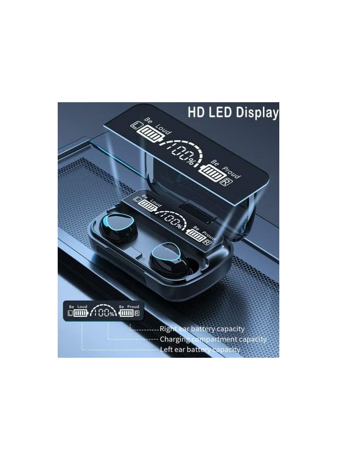 LINJIE سماعات أذن لاسلكية بتقنية البلوتوث 5.1 متوافقة مع هاتف Samsung Galaxy M10 Ipx7 سماعات رأس ستيريو مقاومة للماء TWS مع ميكروفون مدمج - Image 2