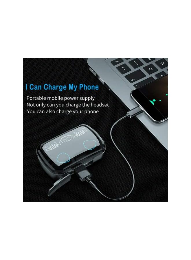 LINJIE سماعات أذن لاسلكية بتقنية البلوتوث 5.1 متوافقة مع هاتف Samsung Galaxy M10 Ipx7 سماعات رأس ستيريو مقاومة للماء TWS مع ميكروفون مدمج - Image 3