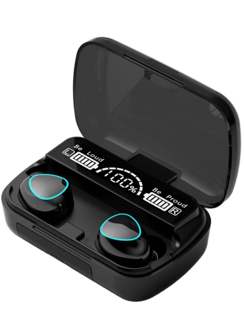 LINJIE سماعات أذن لاسلكية بتقنية البلوتوث 5.1 متوافقة مع هاتف Samsung Galaxy M10 Ipx7 سماعات رأس ستيريو مقاومة للماء TWS مع ميكروفون مدمج - Image 1