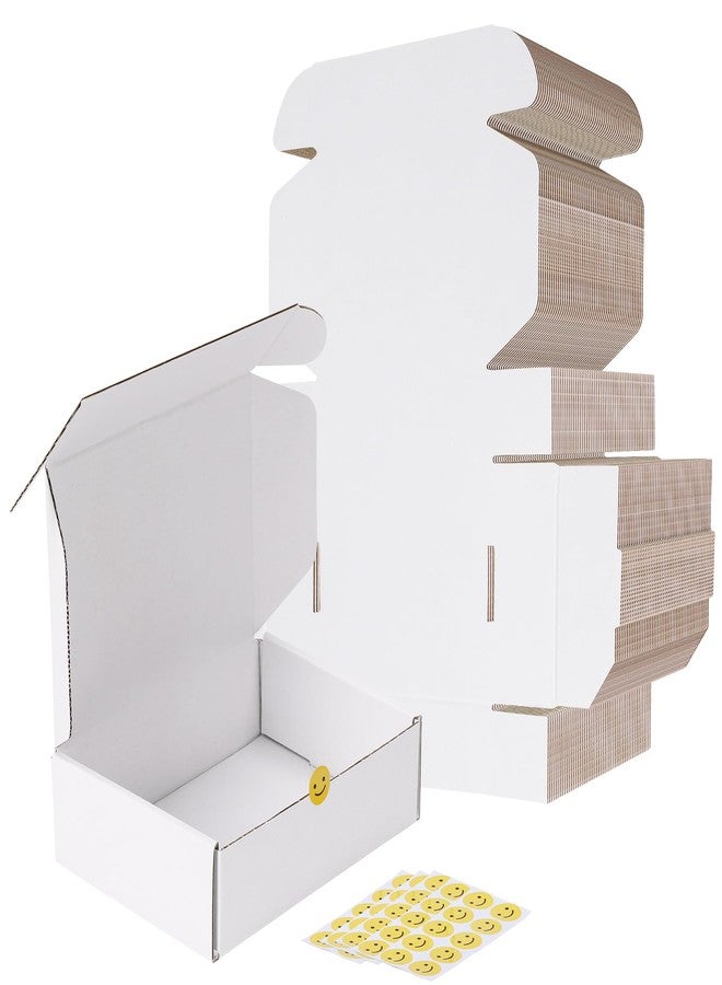 RLAVBL 7x5x2 Shipping Boxes Set of 50, White Corrugated Cardboard Box for Packing, Mailing, Business - Image 1