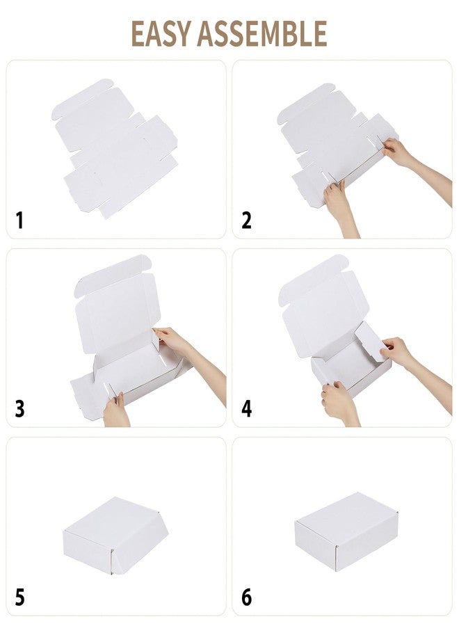 RLAVBL 7x5x2 Shipping Boxes Set of 50, White Corrugated Cardboard Box for Packing, Mailing, Business - Image 5