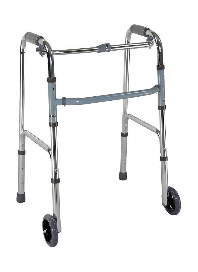 Adamsmed - Lightweight Rolling Walker, 5-inch Wheels, Foldable, Aluminum Alloy, Anti-Slip Ergonomic Grips - Image 1
