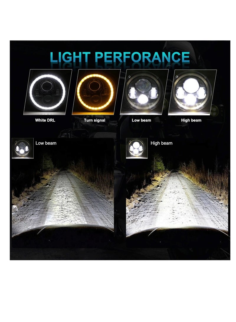gz auto GZ AUTO 7-Inch LED Halo Headlights with Amber DRL & Turn Signal + 4-Inch LED Halo Fog Lights, IP67 Waterproof, DOT Approved, Plug & Play for Jeep Wrangler JK/TJ/LJ (1997-2017) – Combo  - Image 2
